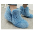 2019 Women's Real Fur Boots Genuine Leather Mink Fur Ax19-a332-1 Ladies Winter Snow Ankle Women Boots Shoes